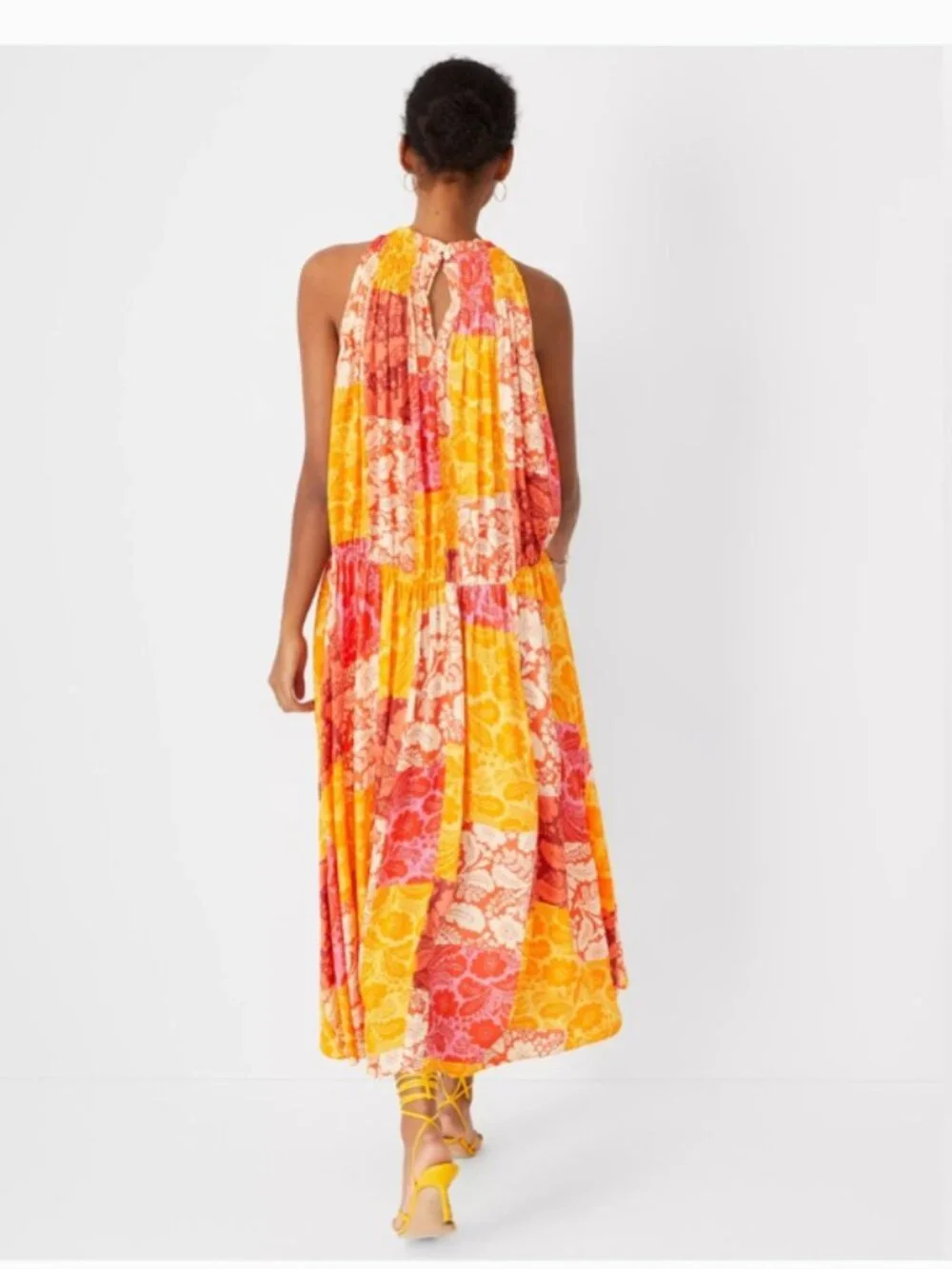 Ann Taylor Patchwork Floral Maxi Dress Size Small